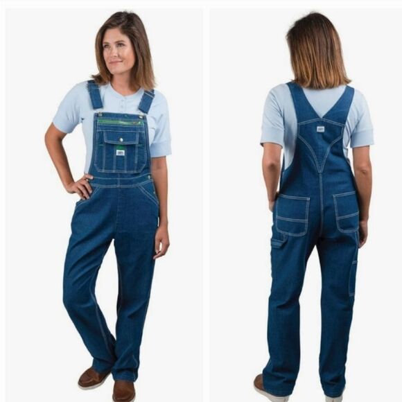 Vintage Liberty Blue Denim Bib Overalls Size 36 - Picture 1 of 15